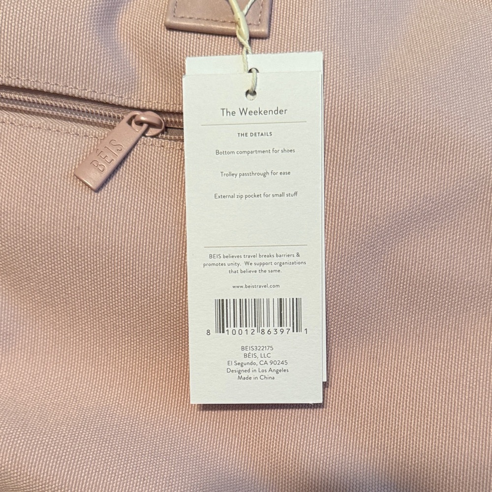 BEIS Weekender Duffle Bag - Dusty Rose